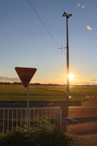 台風一過　夕日